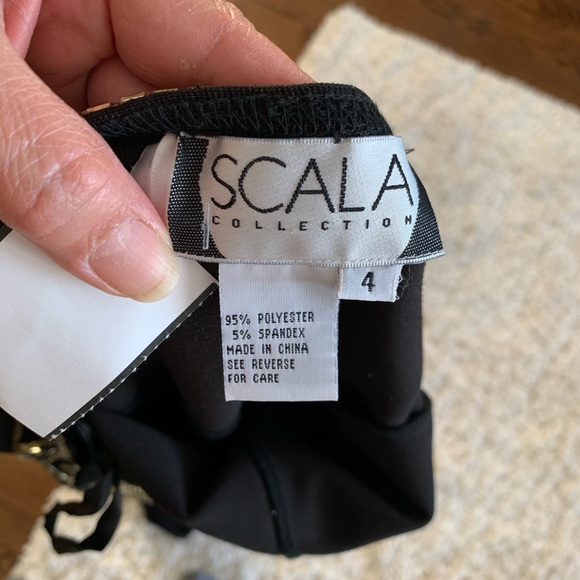 Scala Collection black long dress size 4 - Picture 4 of 5